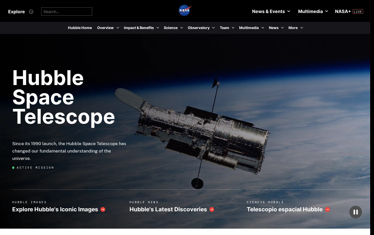NASA Science 页面快照